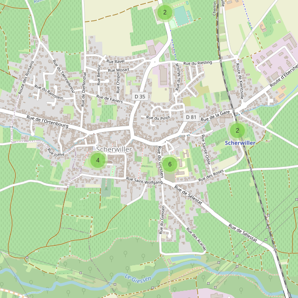 Carte des parkings à Scherwiller Thumbnail