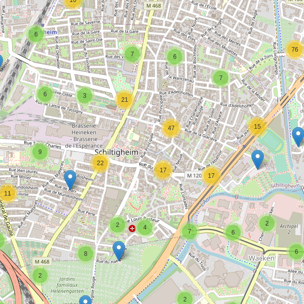 Carte des parkings à Schiltigheim Thumbnail