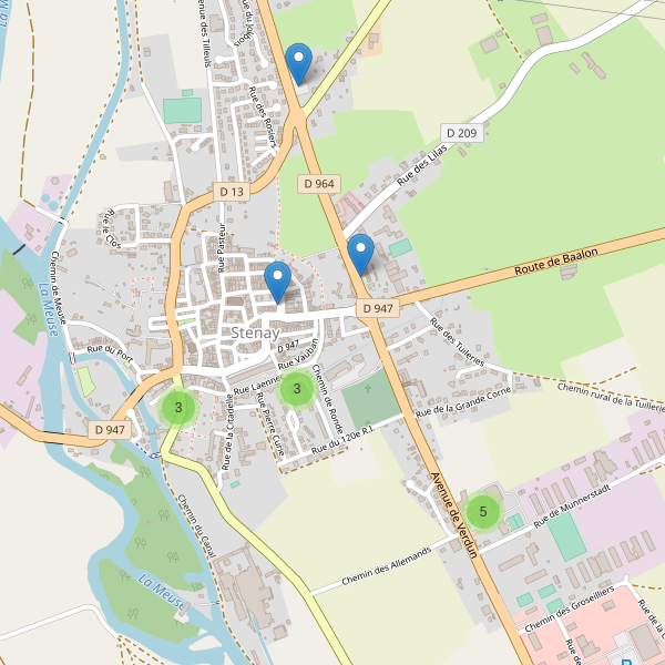 Carte des parkings à Stenay Thumbnail