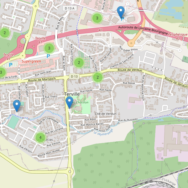 Carte des parkings à Terville Thumbnail