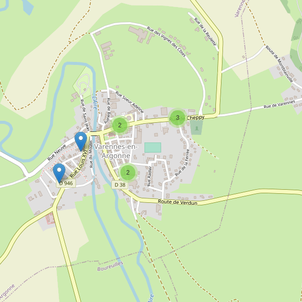Carte des parkings à Varennes-en-Argonne Thumbnail