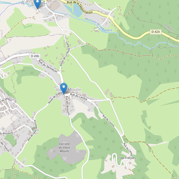 Carte des parkings à Vieux-Moulin (Vosges) Thumbnail