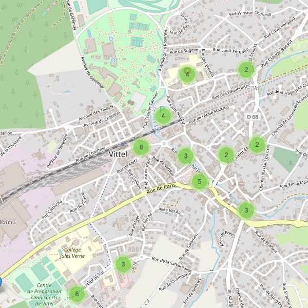 Carte des parkings à Vittel Thumbnail