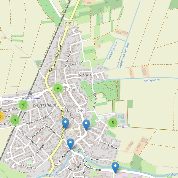 Carte des parkings à Weyersheim Thumbnail
