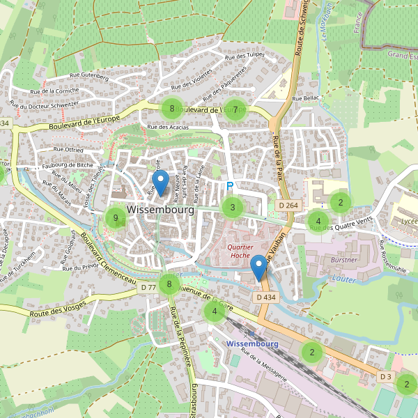 Carte des parkings à Wissembourg Thumbnail