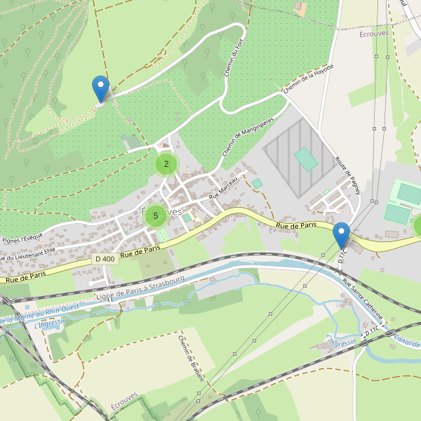 Carte des parkings à Écrouves Thumbnail