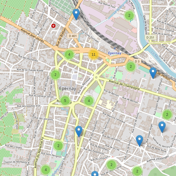 Carte des parkings à Épernay Thumbnail