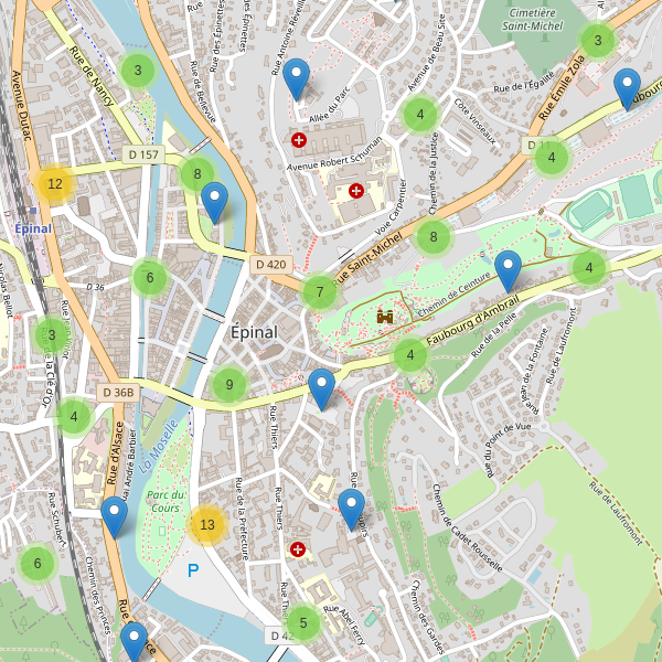 Thumbnail Carte des parkings à Épinal