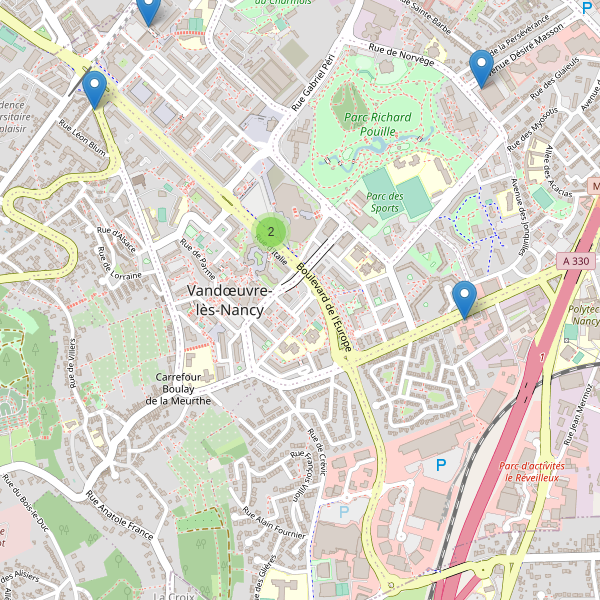 Carte des pharmacies à Vandœuvre-lès-Nancy Thumbnail