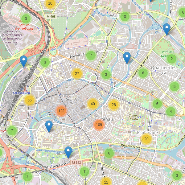 Carte des restaurants à Strasbourg Thumbnail