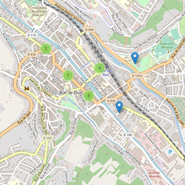Carte des stationnement-velos à Bar-le-Duc Thumbnail