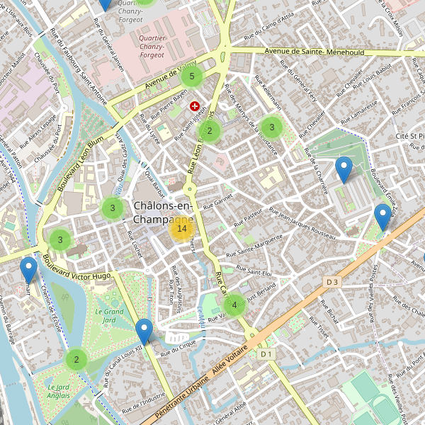 Carte des stationnement-velos à Châlons-en-Champagne Thumbnail