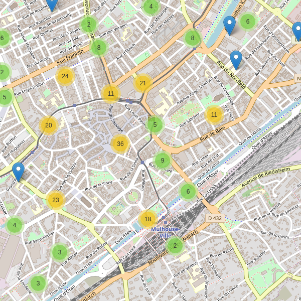 Carte des stationnement-velos à Mulhouse Thumbnail