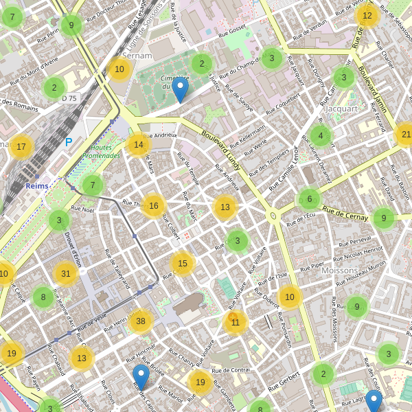 Carte des stationnement-velos à Reims Thumbnail