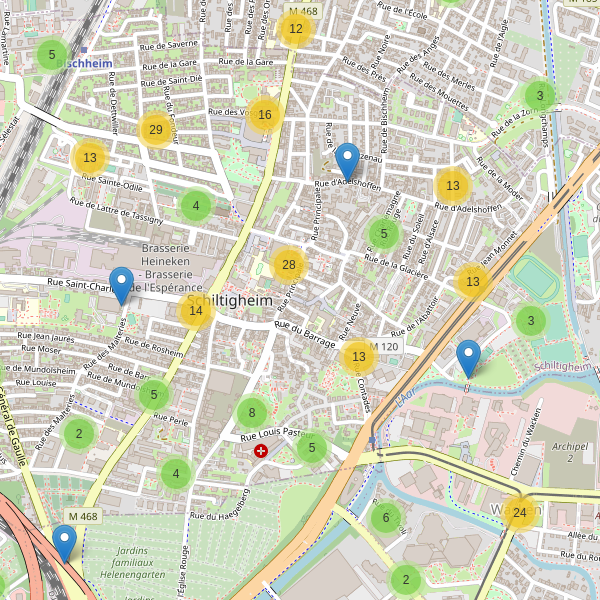 Carte des stationnement-velos à Schiltigheim Thumbnail