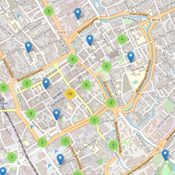 Carte des stationnement-velos à Troyes Thumbnail