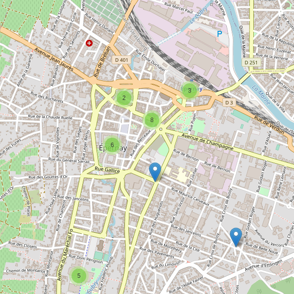 Carte des stationnement-velos à Épernay Thumbnail
