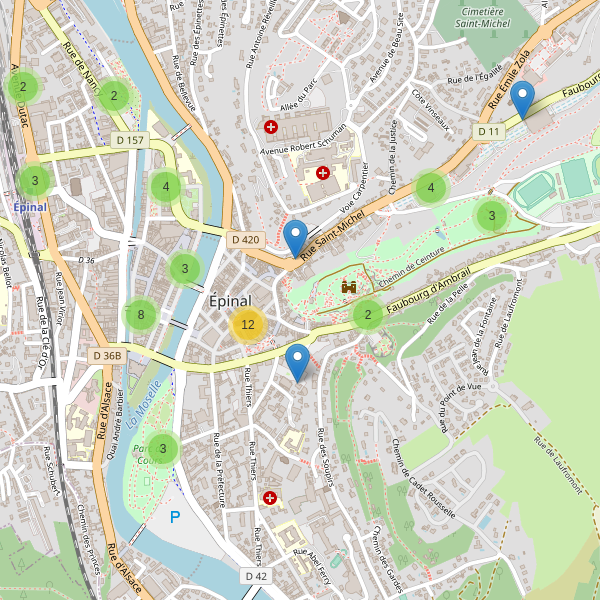 Carte des stationnement-velos à Épinal Thumbnail