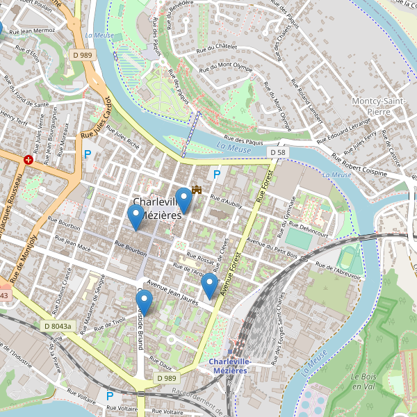 Thumbnail Carte des supermarchés à Charleville-Mézières