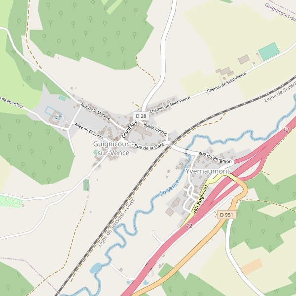 Carte des hotels à Guignicourt-sur-Vence Thumbnail