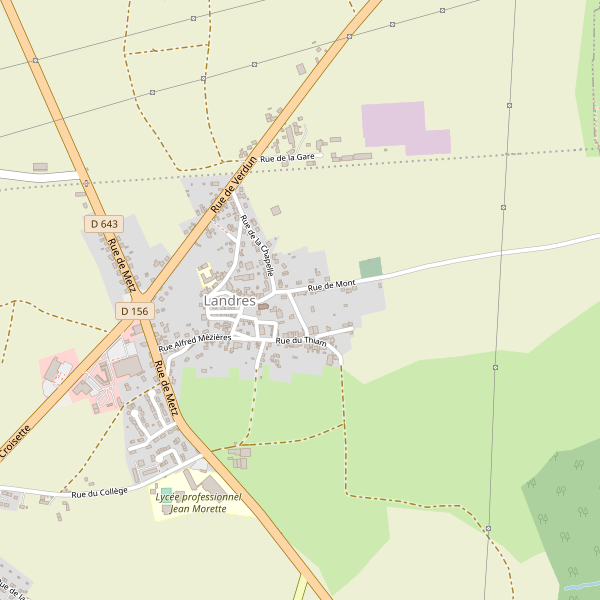 Carte des hotels à Landres Thumbnail