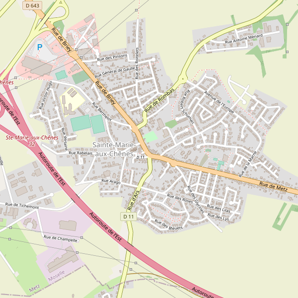 Carte des hotels à Sainte-Marie-aux-Chênes Thumbnail