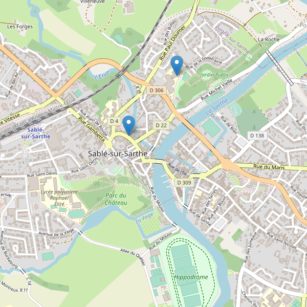 Carte des bibliotheques à Sablé-sur-Sarthe Thumbnail