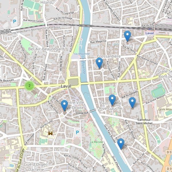 Carte des eglises à Laval (Mayenne) Thumbnail