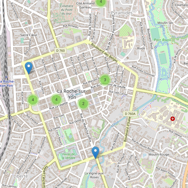 Carte des guichets-automatiques à La Roche-sur-Yon Thumbnail