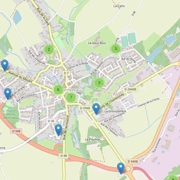 Carte des parkings à Bournezeau Thumbnail