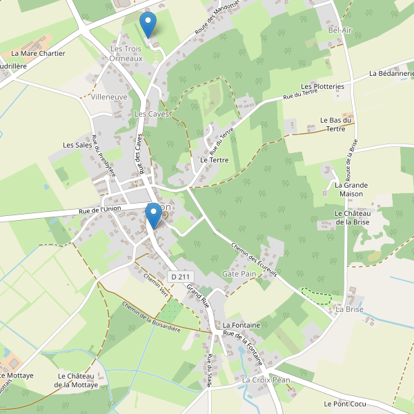 Carte des parkings à Brion (Maine-et-Loire) Thumbnail