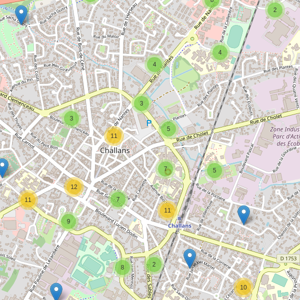 Carte des parkings à Challans Thumbnail