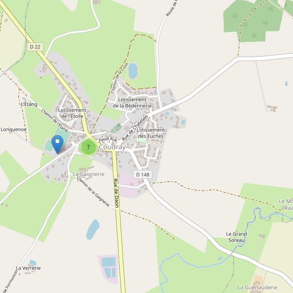 Carte des parkings à Coudray (Mayenne) Thumbnail