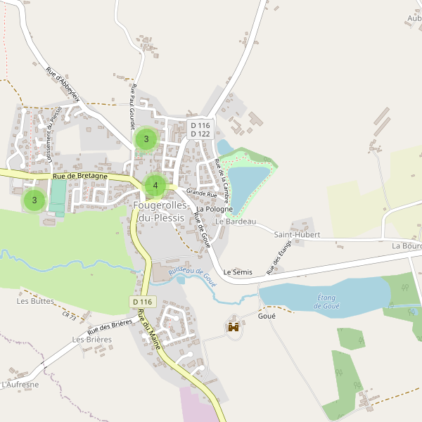 Carte des parkings à Fougerolles-du-Plessis Thumbnail
