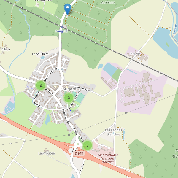 Carte des parkings à Fougeré (Vendée) Thumbnail