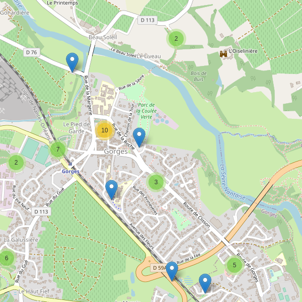 Carte des parkings à Gorges (Loire-Atlantique) Thumbnail