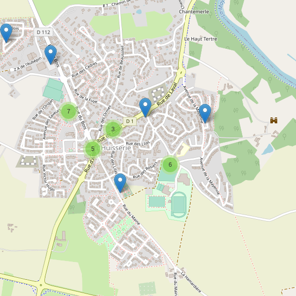 Carte des parkings à L'Huisserie Thumbnail