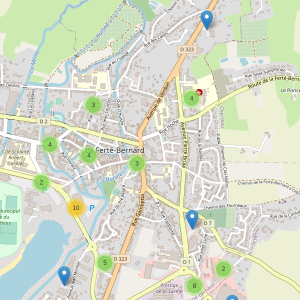 Carte des parkings à La Ferté-Bernard Thumbnail