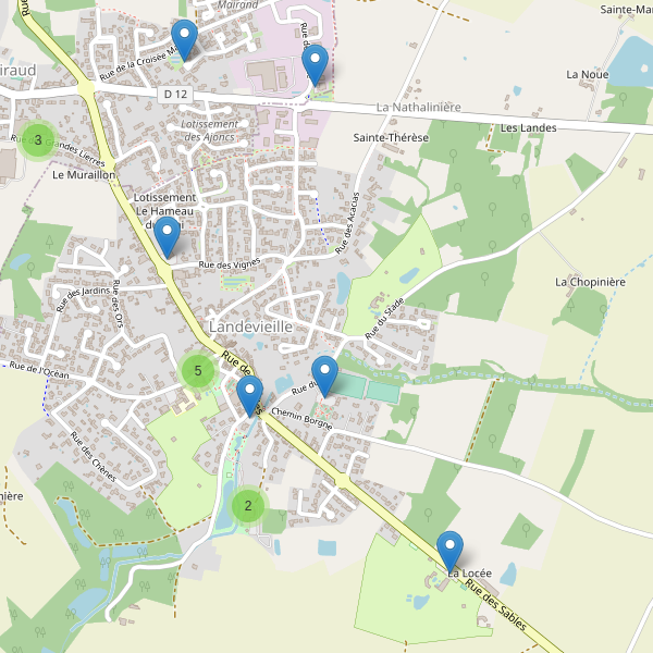 Carte des parkings à Landevieille Thumbnail