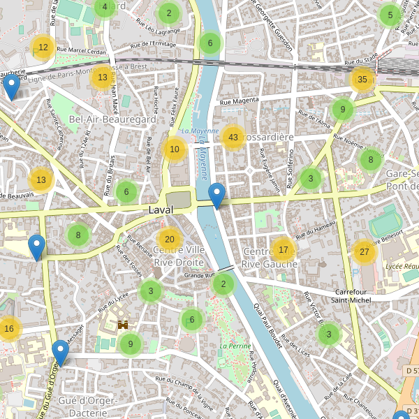 Thumbnail Carte des parkings à Laval (Mayenne)