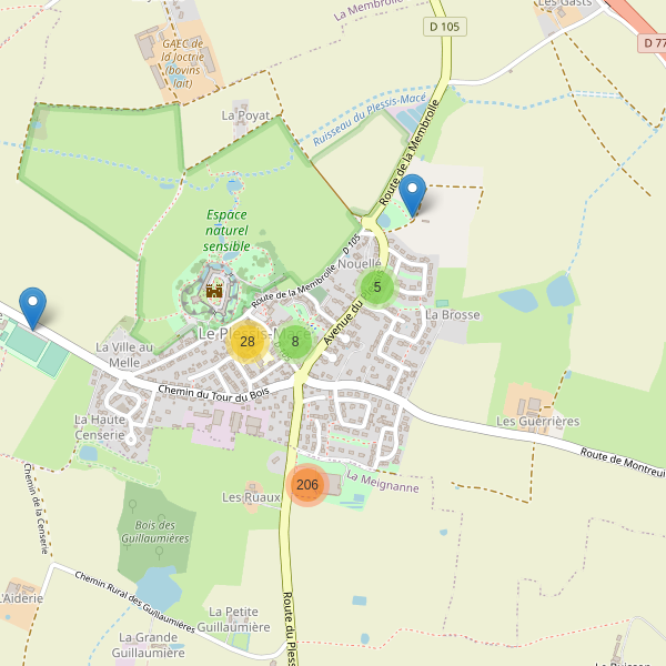 Carte des parkings à Le Plessis-Macé Thumbnail