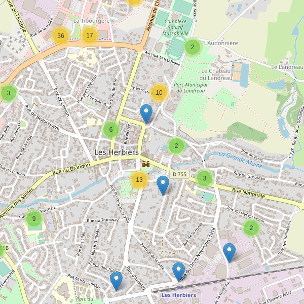 Carte des parkings à Les Herbiers Thumbnail