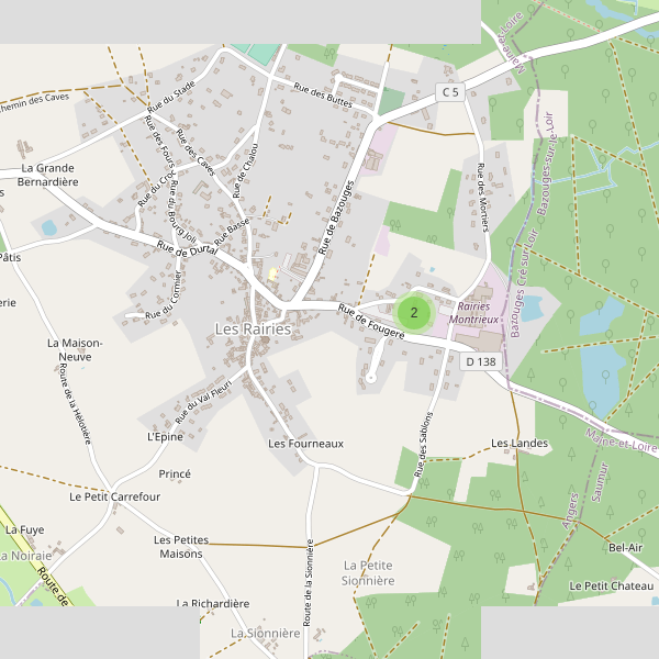 Carte des parkings à Les Rairies Thumbnail