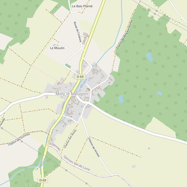 Carte des parkings à Milly le Meugon Thumbnail