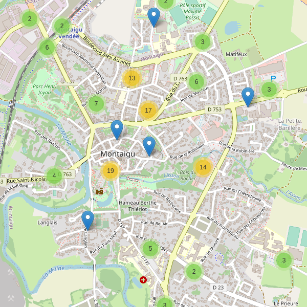 Carte des parkings à Montaigu (Vendée) Thumbnail