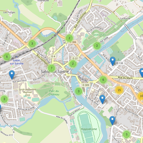 Thumbnail Carte des parkings à Sablé-sur-Sarthe