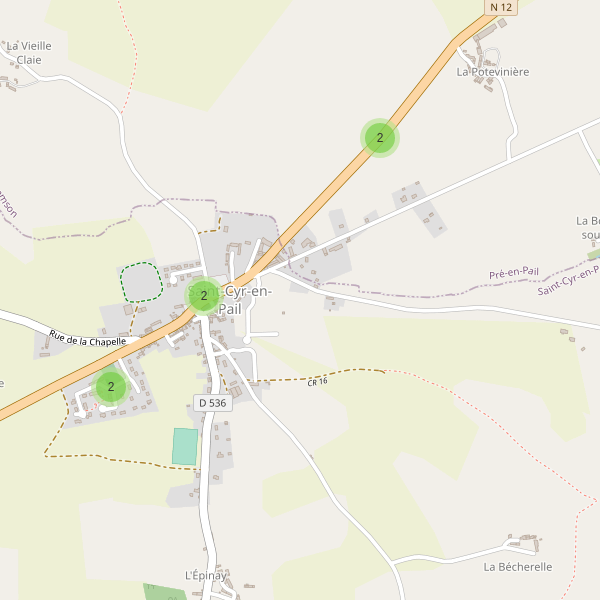 Carte des parkings à Saint-Cyr-en-Pail Thumbnail