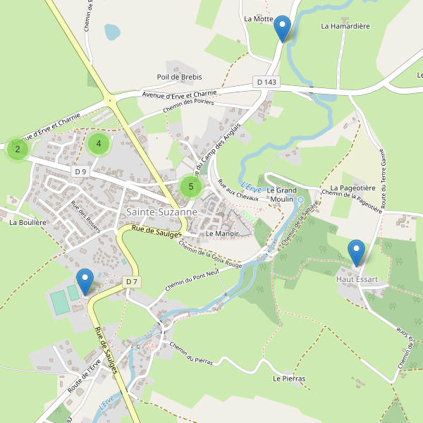 Thumbnail Carte des parkings à Sainte-Suzanne (Mayenne)