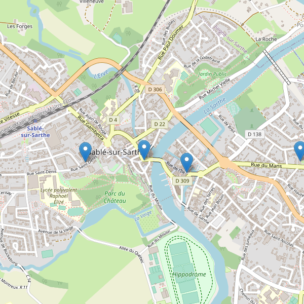 Carte des pharmacies à Sablé-sur-Sarthe Thumbnail