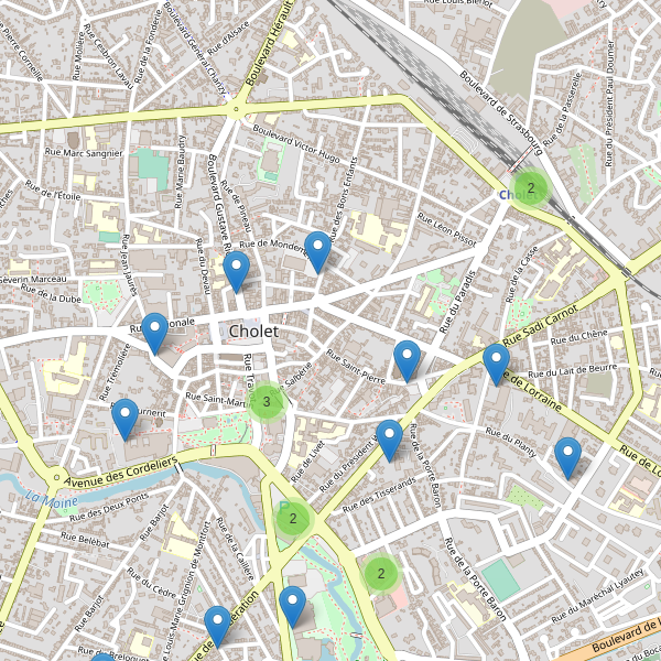 Carte des stationnement-velos à Cholet Thumbnail